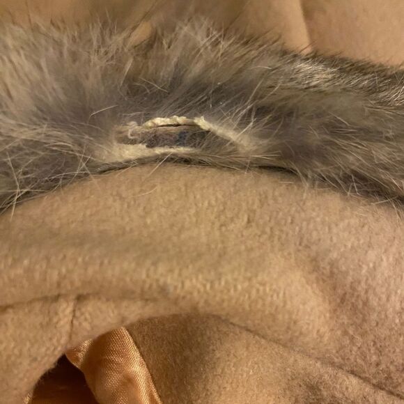 Jackie Stuart Juniors Wm’s Sz Sm Tan Wool Fur Collar Lined Tie Long Dress Coat - Picture 6 of 9